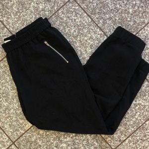 J. Crew Black Joggers with Zipper Detail